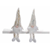 Set 2 figurine Mos Craciun textil multicolor cm10x6,5x22H