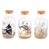 Set 3 sticlute decorative cu led decor Marin Ø 8 cm x 15 H
