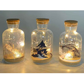 Sticluta decorativa cu led decor Marin III Ø 8 cm x 15 H