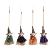 Set 4 figurine Halloween Vrajitoare Befana textil multicolor cm 36 H