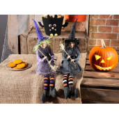 Set 2 figurine Halloween Vrajitoare Befana polirasina textil multicolor cm 9,5x8x48 H