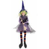 Set 2 figurine Halloween Vrajitoare Befana polirasina textil multicolor cm 9,5x8x48 H