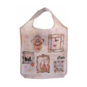 Set 3 sacose cumparaturi poliester multicolor Pisicute cm 37,5x7x54H, 9 L