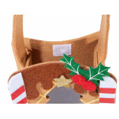 Set 3 gentute Craciun textil multicolor 11x8x26 cm
