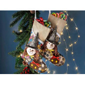Ciorap decorativ Befana textil multicolor II cm 24 x 37 H
