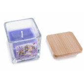 Lumanare parfumata in borcan sticla aroma Lavanda cm 5,5 x 5,5 x 6 H