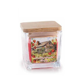 Lumanare parfumata in borcan sticla aroma Fragute cm 5,5 x 5,5 x 6 H