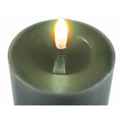 Set 3 lumanari ambientale cu led ceara verde Ø 7,5 cm x 17 H, Ø 7,5 x 15 H, Ø 7,5 x 12,5 H 