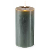 Set 3 lumanari ambientale cu led ceara verde Ø 7,5 cm x 17 H, Ø 7,5 x 15 H, Ø 7,5 x 12,5 H 