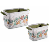 Set 2 cosuri Craciun textil multicolor 30x20x23 cm, 23x16x18 cm