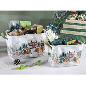 Set 2 cosuri Craciun textil multicolor 30x20x23 cm, 23x16x18 cm
