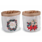 Set 2 cosuri Craciun textil multicolor Ø 18 cm x 22 H
