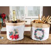 Set 2 cosuri Craciun textil multicolor Ø 18 cm x 22 H
