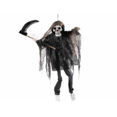 Figurina Halloween Fantoma neagra cu leduri, muzica, miscare cm 85 H