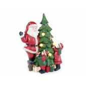 Figurina Craciun polirasina multicolora cu led cm 15 x 10,5 x 19,5 H