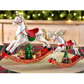 Set 2 figurine Craciun Caluti polirasina multicolora 20 x 5 x 18,5 H, 13,5 x 3,5 x 12,5 H