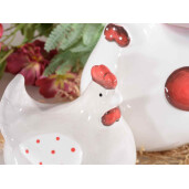 Figurina Gaina ceramica multicolora 8.5x6x10 cm