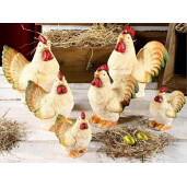 Set 3 Gaini 3 Cocosi ceramica multicolora 19.5x11.5x21.5 cm, 14x8.5x16 cm, 9.5x6x11 cm