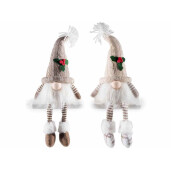 Set 2 figurine Gnomi textil multicolor cu led 15.5x12x31 cm