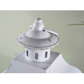 Set 2 felinare metal alb patinat 22x22x54.5 cm, 16x16x41 cm