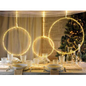 Set 3 cercuri cu leduri lumina calda Ø 50 cm ,  Ø 40 cm,  Ø 30 cm