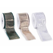 Set 3 panglici Craciun textil multicolor mm 38 x 10 m