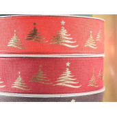 Set 4 panglici Christmas textil multicolor 25 mm x 10 m