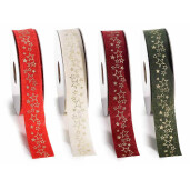 Set 4 panglici Christmas textil 25 mm x 10 m