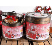 Set 2 cutii decor Craciun lemn multicolor 35.5x33 cm, 30x27 cm