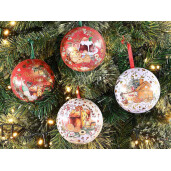 Set 12 globuri brad Craciun metal Christmas Delights 9 cm