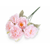 Buchet Bujori artificiali roz verzi 47 cm