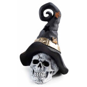 Figurina Halloween Craniu polirasina textil multicolor cu leduri cm 13,5 x 11 x 18,5 H