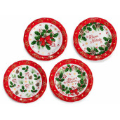 Set 8 farfurii Craciun portelan multicolor Ø 20 cm