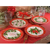 Set 8 farfurii Craciun portelan multicolor Ø 20 cm