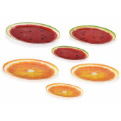 Set 6 platouri sticla multicolora 34.5x24.5 cm, 30x21 cm, 24.5x15 cm