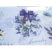 Set 3 farfurii sticla multicolora Lavanda 30x30 cm, 25x25 cm, 20x20 cn