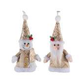 Set 2 figurine Craciun textil 10x3x21 cm