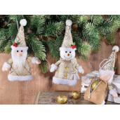 Set 2 figurine Craciun textil 10x3x21 cm