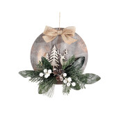 Decoratiune Craciun lemn multicolor Braduti si Ren 22 cm