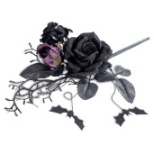 Floare Hallowwen textil negru violet cm 42 H 