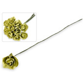 Buchet 10 Trandafiri hartie verde Ø 1,5 cm x 10 H