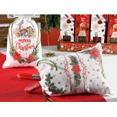 Set 24 saculeti Craciun textil multicolor cm 17 x 23 H 