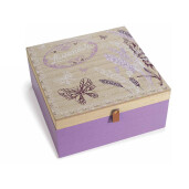 Cutie ceai lemn multicolor Lavanda 17x17x8 cm
