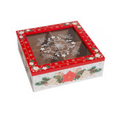 Set 2 cutii ceai Craciun lemn multicolor 18x18x6 cm