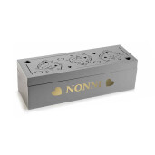 Set 2 cutii pliculete ceai lemn gri alb auriu Nonni, Nonna 2 x 24 x 8 x 7 H