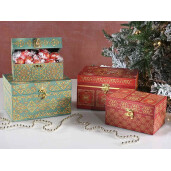 Set 4 cutii decor Craciun lemn 20x14x12 cm, 16x11x9 cm