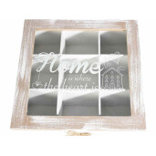 Cutie ceai lemn natur alb 24x24.5x9 cm