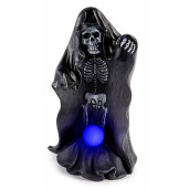 Set 2 figurine Halloween Schelet Fantoma polirasina multicolora cu leduri cm 9,5 x 8,5 x 17,5 H