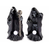 Set 2 figurine Halloween Schelet Fantoma polirasina multicolora cu leduri cm 9,5 x 8,5 x 17,5 H
