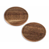 Set 2 platouri servire lemn maro  Ø 25 cm